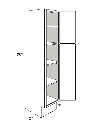 Bay Shaker White 18×90 Double-Door Pantry Cabinet ADA