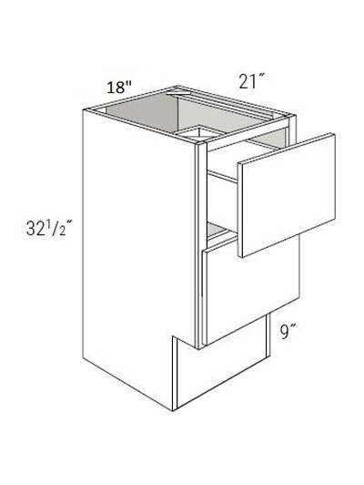 Bay Shaker White 18″ Two Drawer Vanity Cabinet ADA