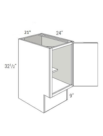 Bay Shaker White 21″ Single Door, Full-Height Base Cabinet ADA