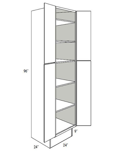 Bay Shaker White 24×96 4-Door Pantry Cabinet ADA