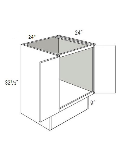 Bay Shaker White 24″ Double Door, Full-Height Base Cabinet ADA