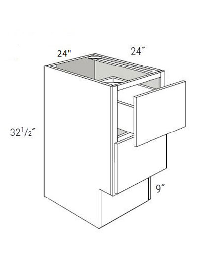 Bay Shaker White 24″ Two Drawer Base Cabinet ADA