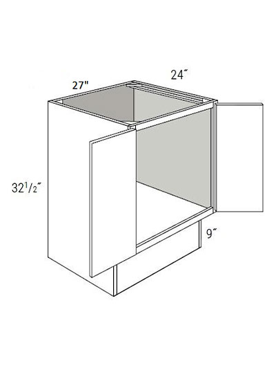 Bay Shaker White 27″ Double Door, Full-Height Base Cabinet ADA