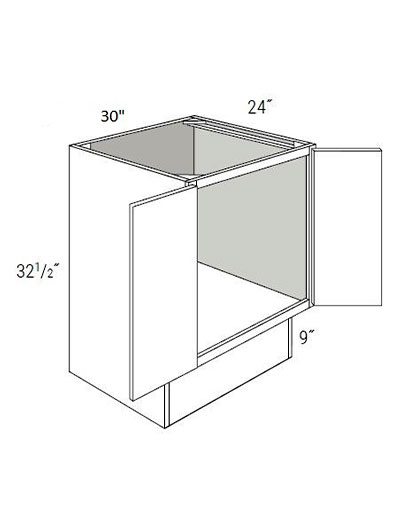 Bay Shaker White 30″ Double Door, Full-Height Base Cabinet ADA