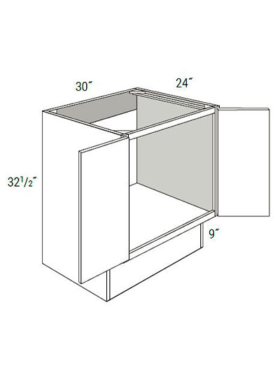 Bay Shaker White 30″ Double-Door, Full-Height Sink Base Cabinet ADA