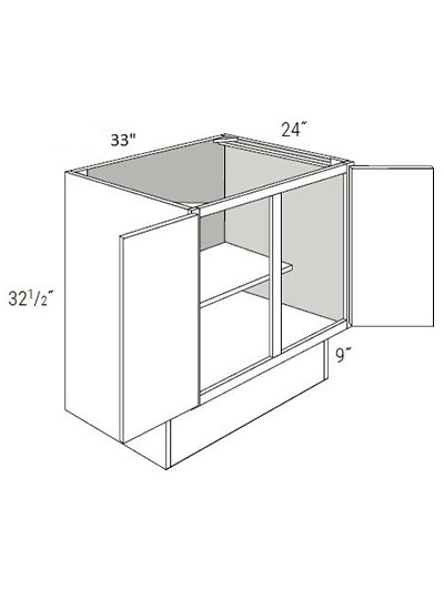 Bay Shaker White 33″ Double Door, Full-Height Base Cabinet ADA