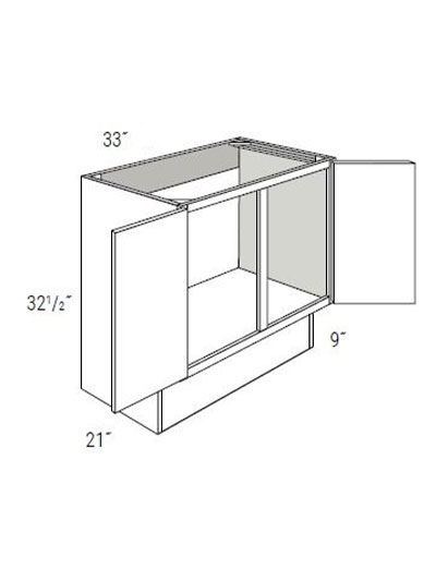 Bay Shaker White 33″ Double Door Vanity ADA