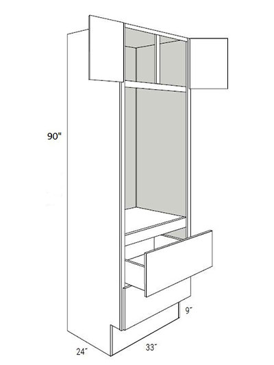 Bay Shaker White 33×90 Single Oven Cabinet ADA