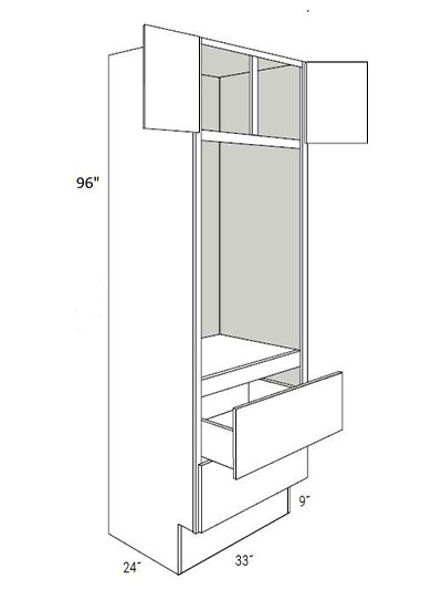 Bay Shaker White 33×96 Single Oven Cabinet ADA