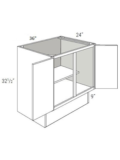 Bay Shaker White 36″ Double Door, Full-Height Base Cabinet ADA