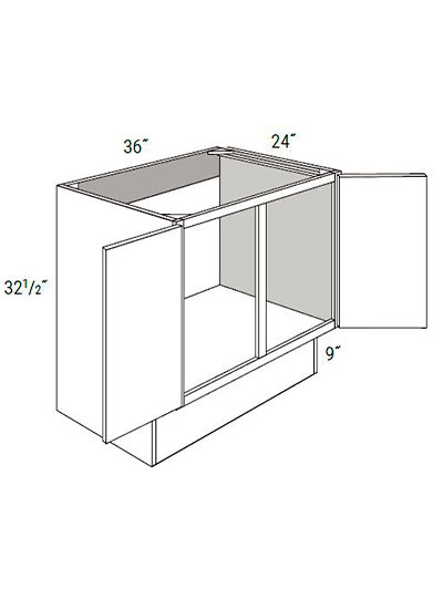 Bay Shaker White 36″ Double-Door, Full-Height Sink Base Cabinet ADA