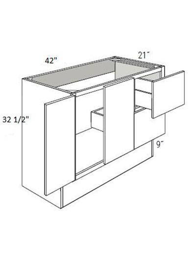Bay Shaker White 42″ Double Door, Double Left Drawer Vanity ADA