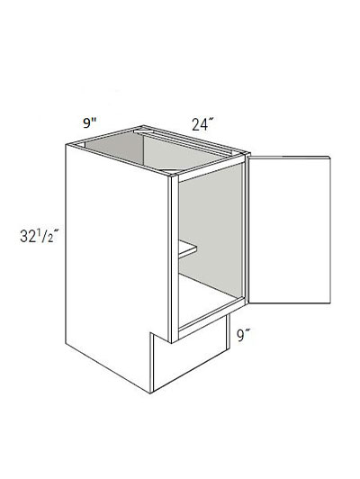Bay Shaker White 9″ Single Door, Full-Height Base Cabinet ADA
