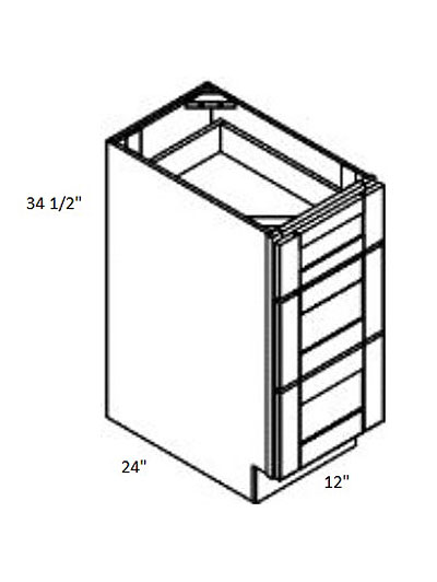 Rockport Grey 12″ Three Drawer Base