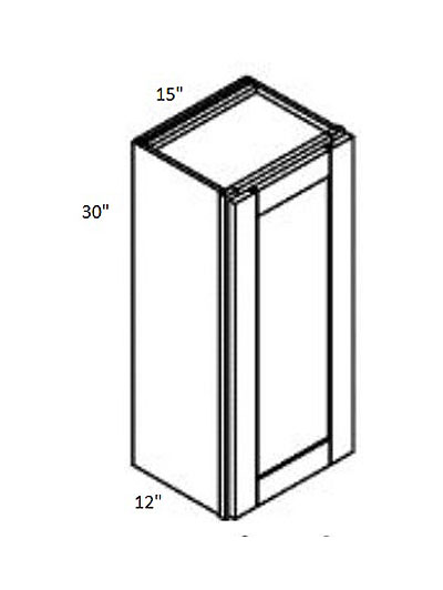 Pristine White Shaker 15″ Single Door Wall Cabinet