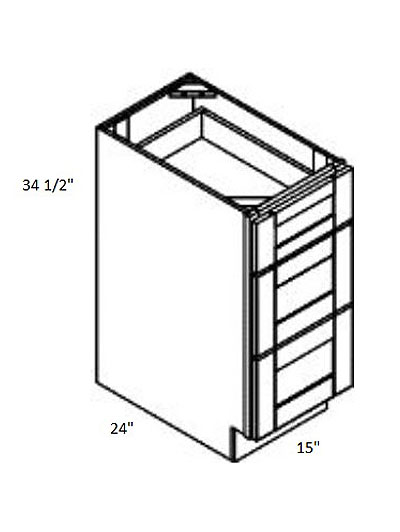 Rockport Walnut 15″ Three Drawer Base