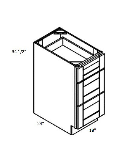Rockport Grey 18″ Three Drawer Base