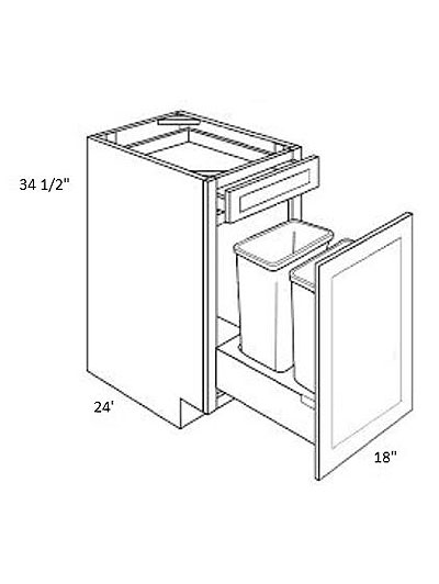 Rockport Walnut 18″ Trash Can Pullout