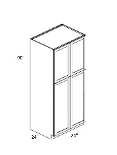 Pristine White Shaker 24″x90″ Four Door Pantry Cabinet