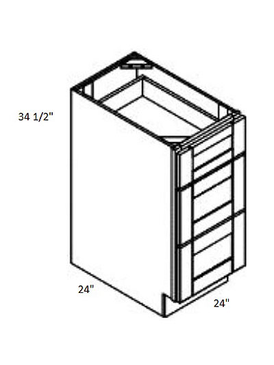 Rockport Grey 24″ Three Drawer Base
