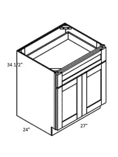Rockport Grey 27″ Double Door, Single Drawer Base Cabinet