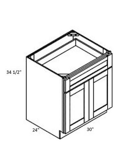 Rockport Walnut 30″ Double Door, Single Drawer Base Cabinet