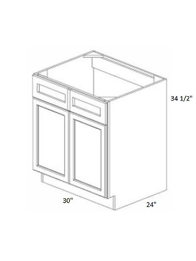 True Dove Shaker 30″ Double Door Sink Base Cabinet