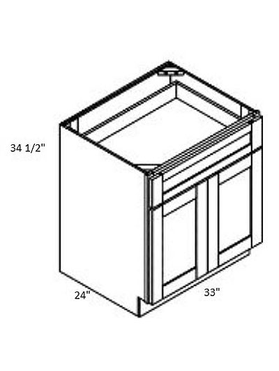 Rockport Grey 33″ Double Door, Single Drawer Base Cabinet