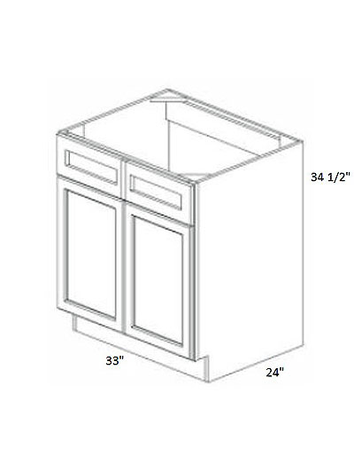 Rockport Grey 33″ Double Door Sink Base Cabinet