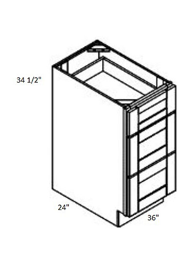 Rockport Grey 36″ Three Drawer Base