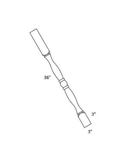 Rockport Grey 3″x36″ Leg