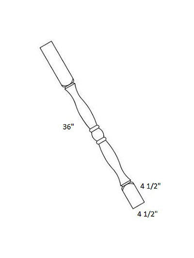 Rockport Walnut 4.5″x36″ Leg