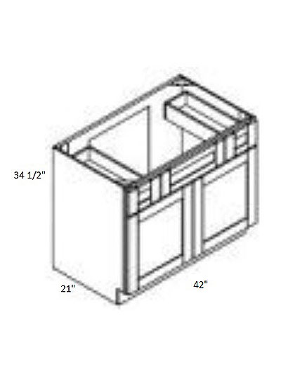 Rockport Grey 42″ Double Door Vanity Combo, One Drawer Each Side, Center Sink