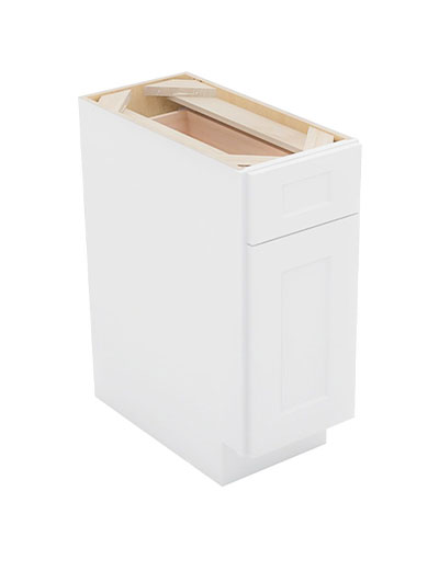 Shaker White B12 Single Drawer Single Door Base Cabinet Closed
