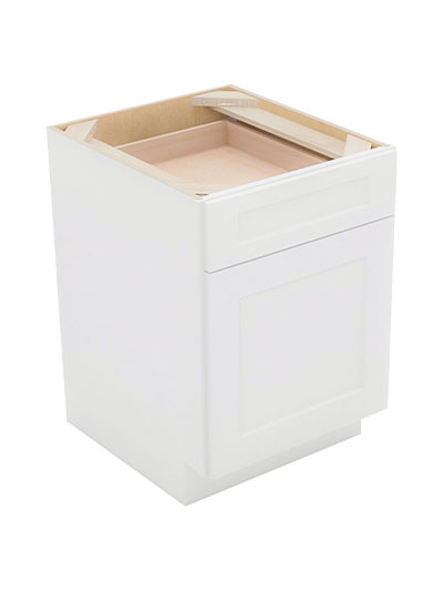 Shaker White B21 Single Drawer Single Door Base Cabinet Closed