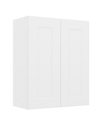 Shaker White W2430 Double Door Wall Cabinet Closed