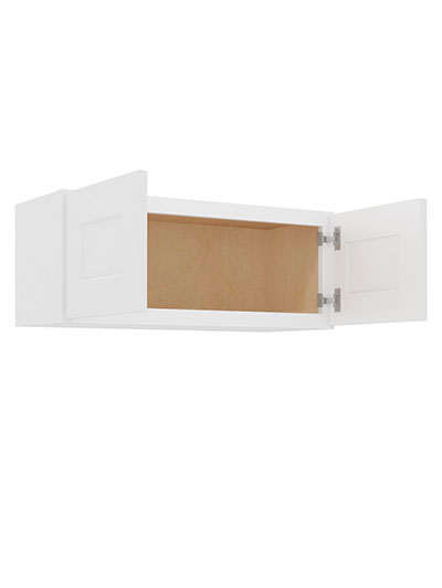 WS-W3012: Shaker White 30″ Bridge Cabinet 12″ High