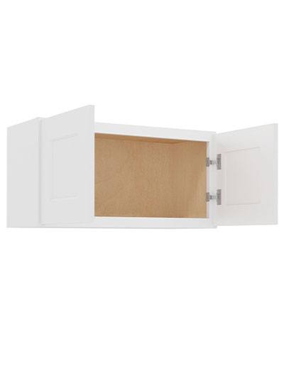 WS-W3015: Shaker White 30″ Bridge Cabinet 15″ High