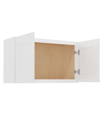 WS-W3018: Shaker White 30″ Bridge Cabinet 18″ High