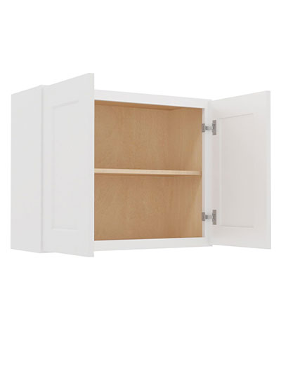 WS-W3024: Shaker White 30″ Bridge Cabinet 24″ High
