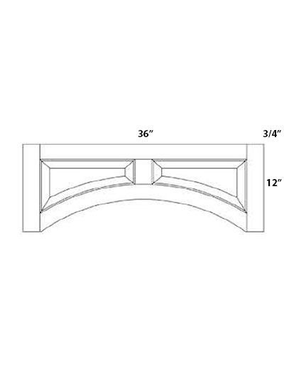 Ashville Antique White 36″ Raised Panel Door Valance