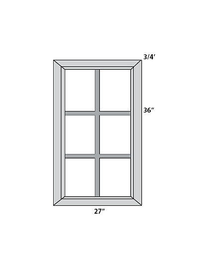 Perla 27×36 Mullion Glass Door (Pair)