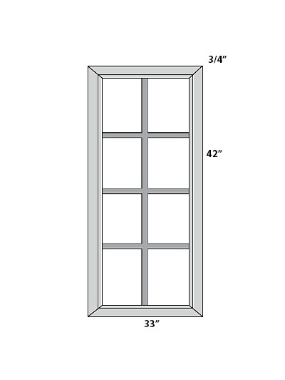 Perla 33×42 Mullion Glass Door (Pair)