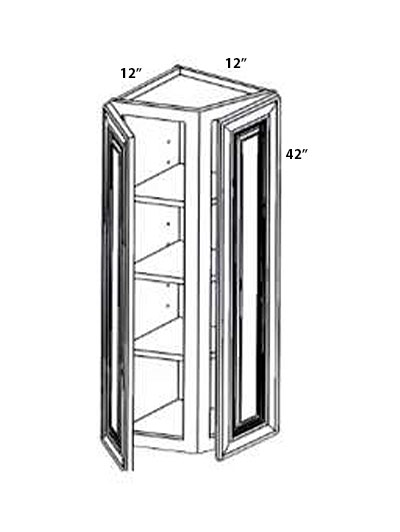Double Shaker White 12×42 Double Door Wall End Cabinet