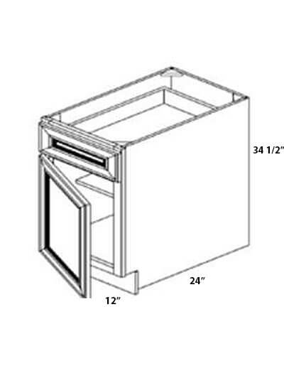 Perla 12″ Single Drawer, Single Door Base Cabinet
