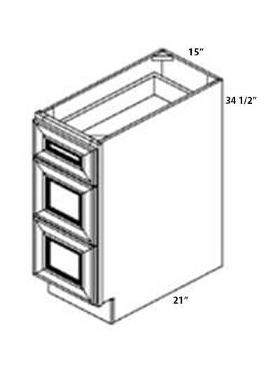 Perla 15″ Three Drawer Vanity Base