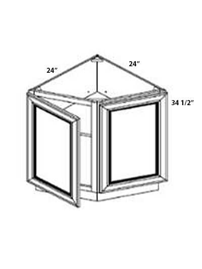 Double Shaker White 24″ Base End Cabinet
