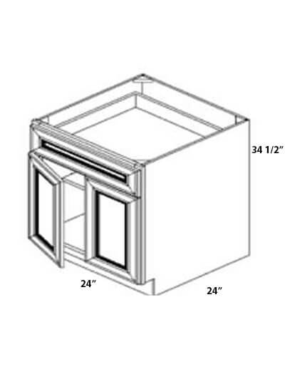 Perla 24″ Single Drawer, Double Door Base Cabinet