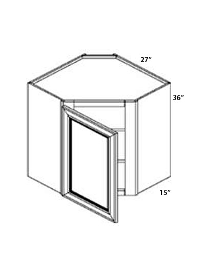 Toffee Shaker 27x36x15 Wall Diagonal Corner Cabinet