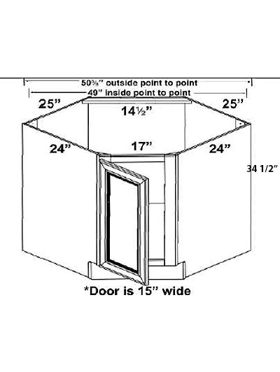 Weston Shaker 36″ Corner Sink Base Cabinet